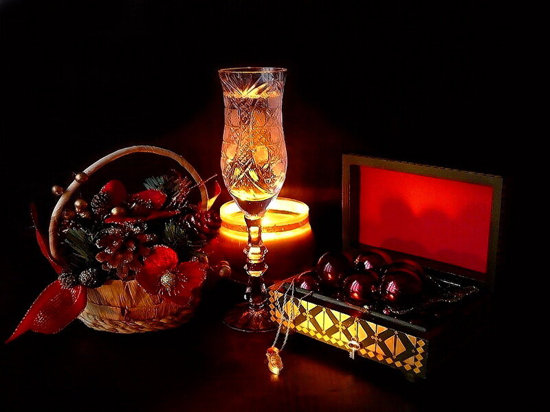 Basket with Ornaments
