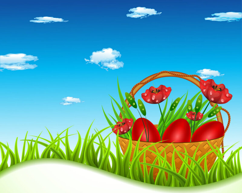 Basket with Red Eggs