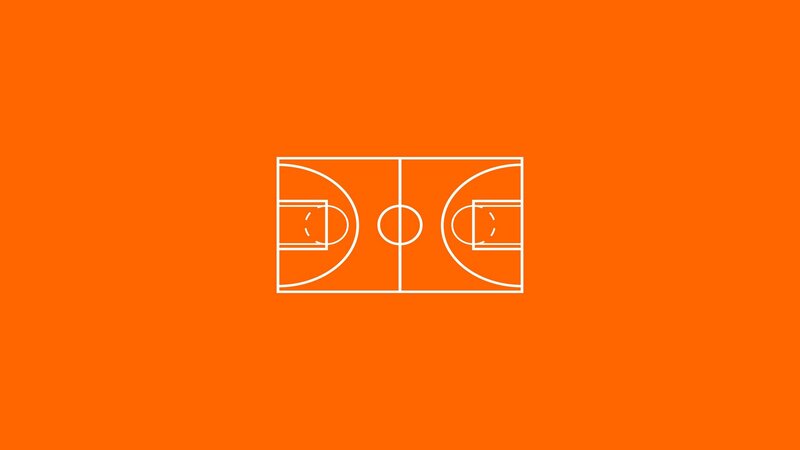 Basketball Court Diagram — Orange