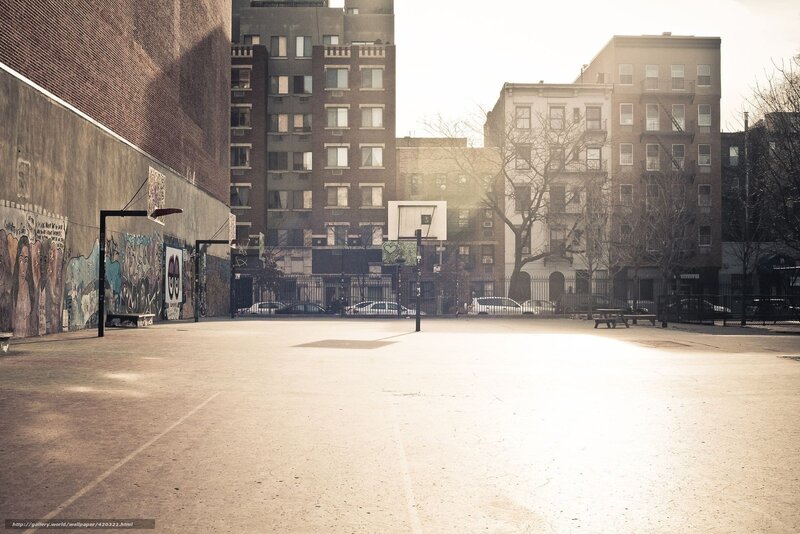 Basketball Court in City
