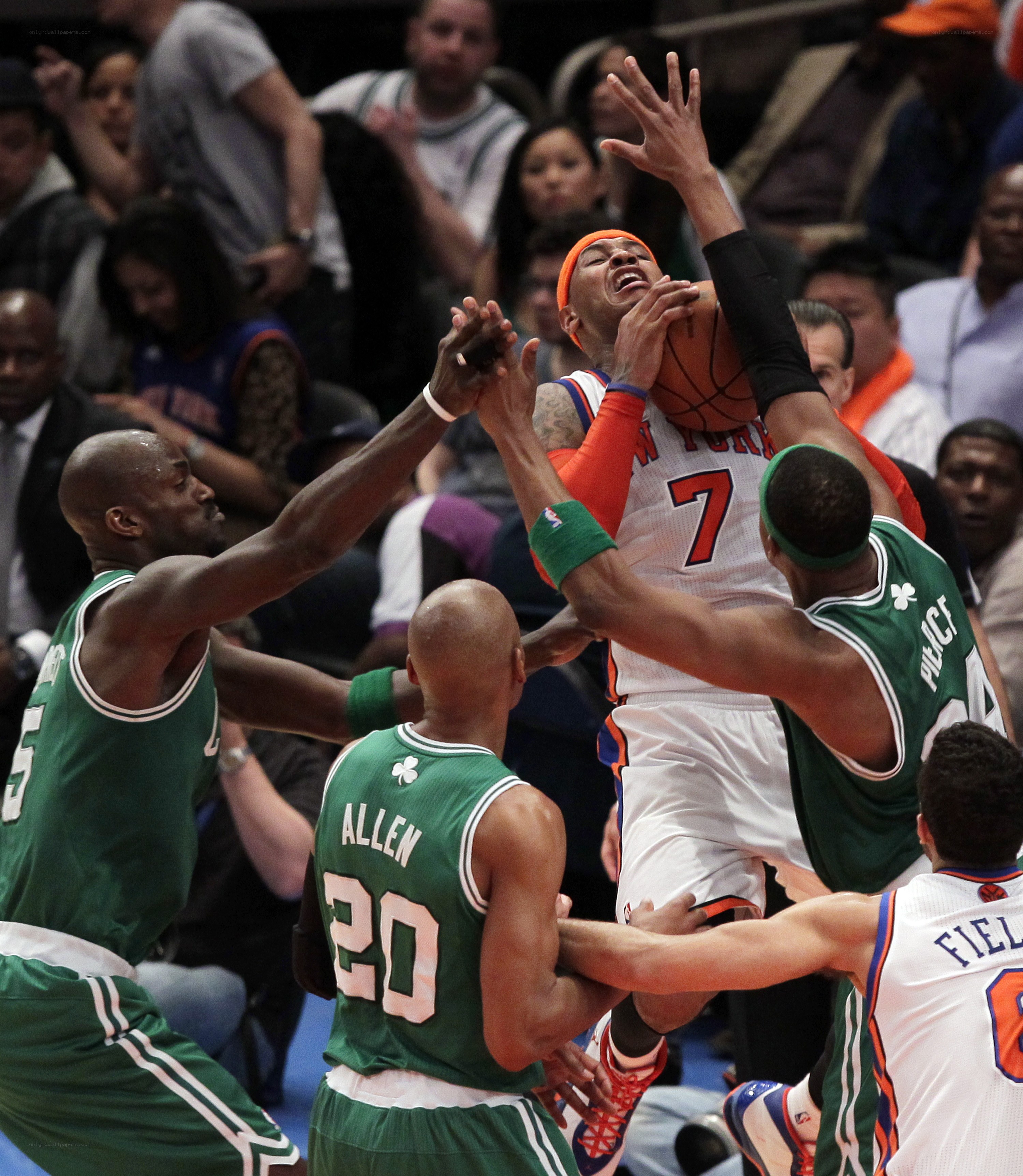 Basketball game action