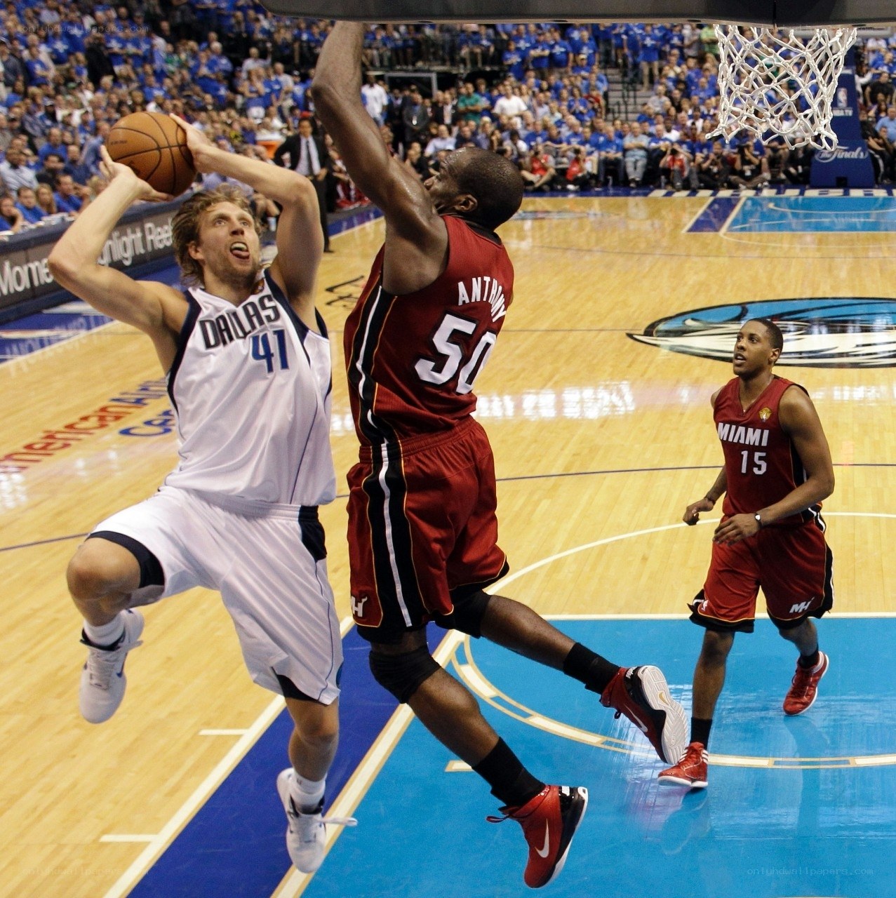 Basketball game action shot