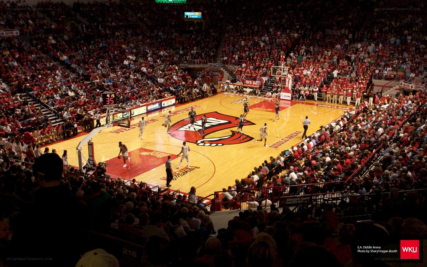 Basketball game at E.A. Diddle Arena