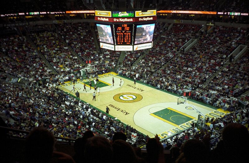 Basketball Game in Arena — Green