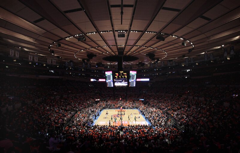 Basketball Game in Arena — Orange