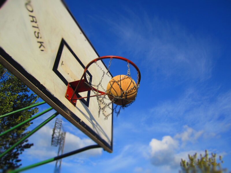 basketball going through hoop