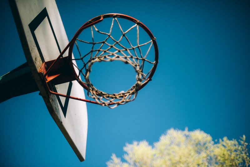 Basketball Hoop and Backboard — Blue, Outdoor