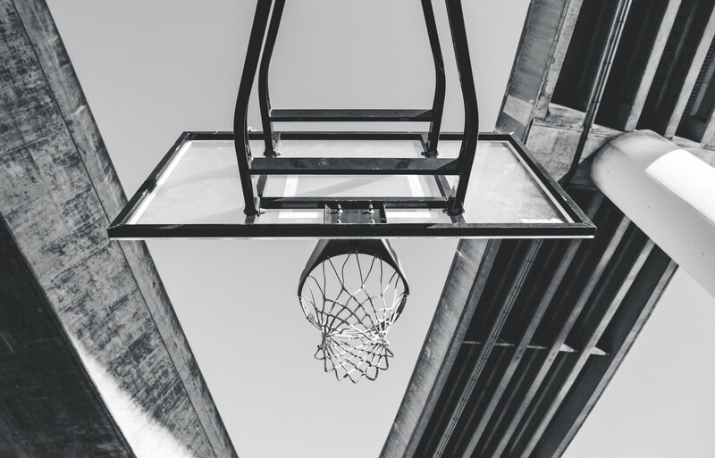 basketball hoop from below