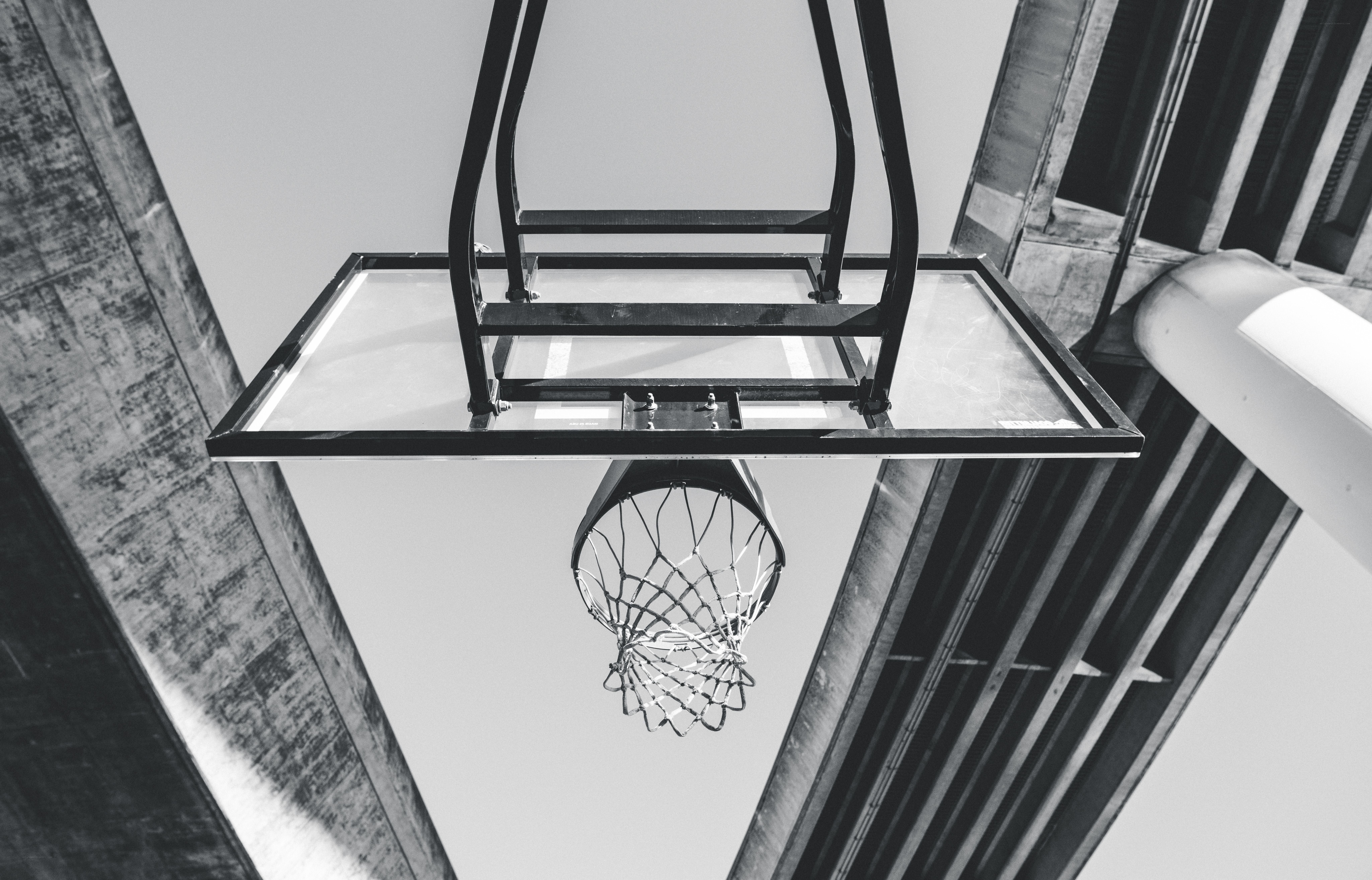 basketball hoop from below