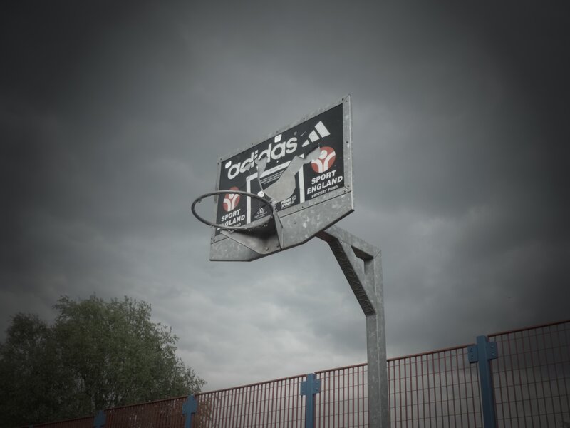Basketball Hoop — Gray, Dramatic
