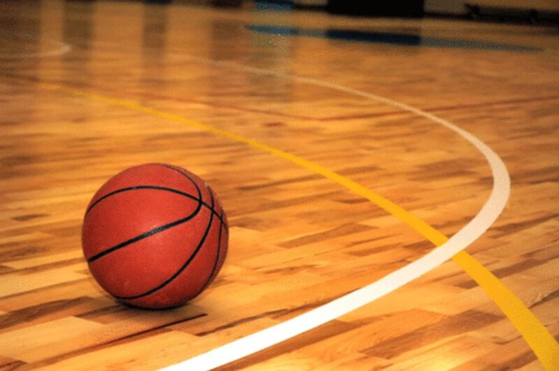 Basketball on Court — Brown, Calm