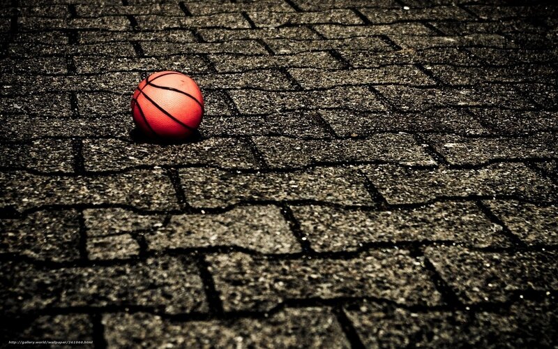 basketball on pavement