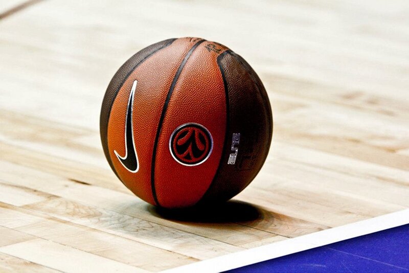 basketball on wooden court