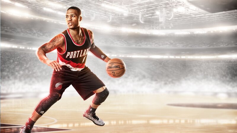 Basketball Player Dribbling — Black, Dramatic, Photograph