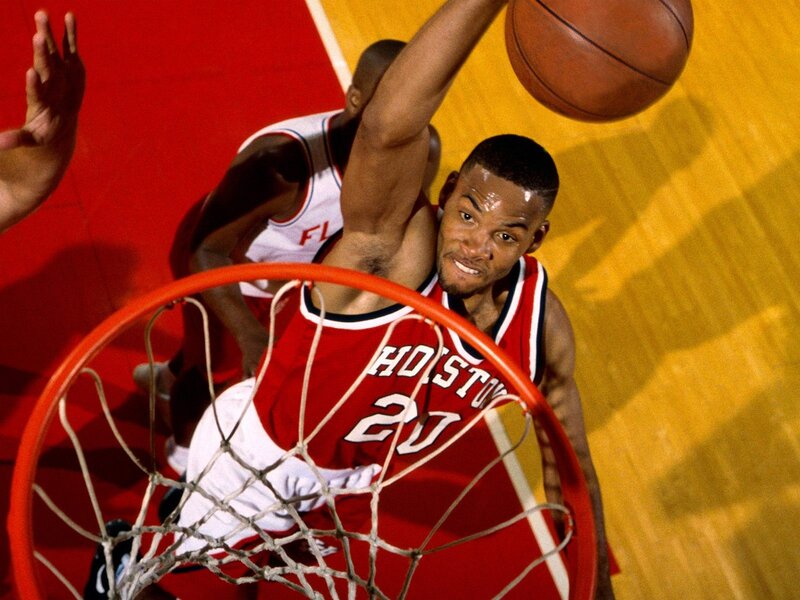basketball player dunking