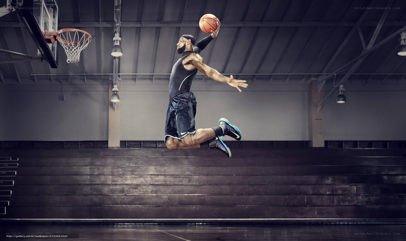 basketball player dunking