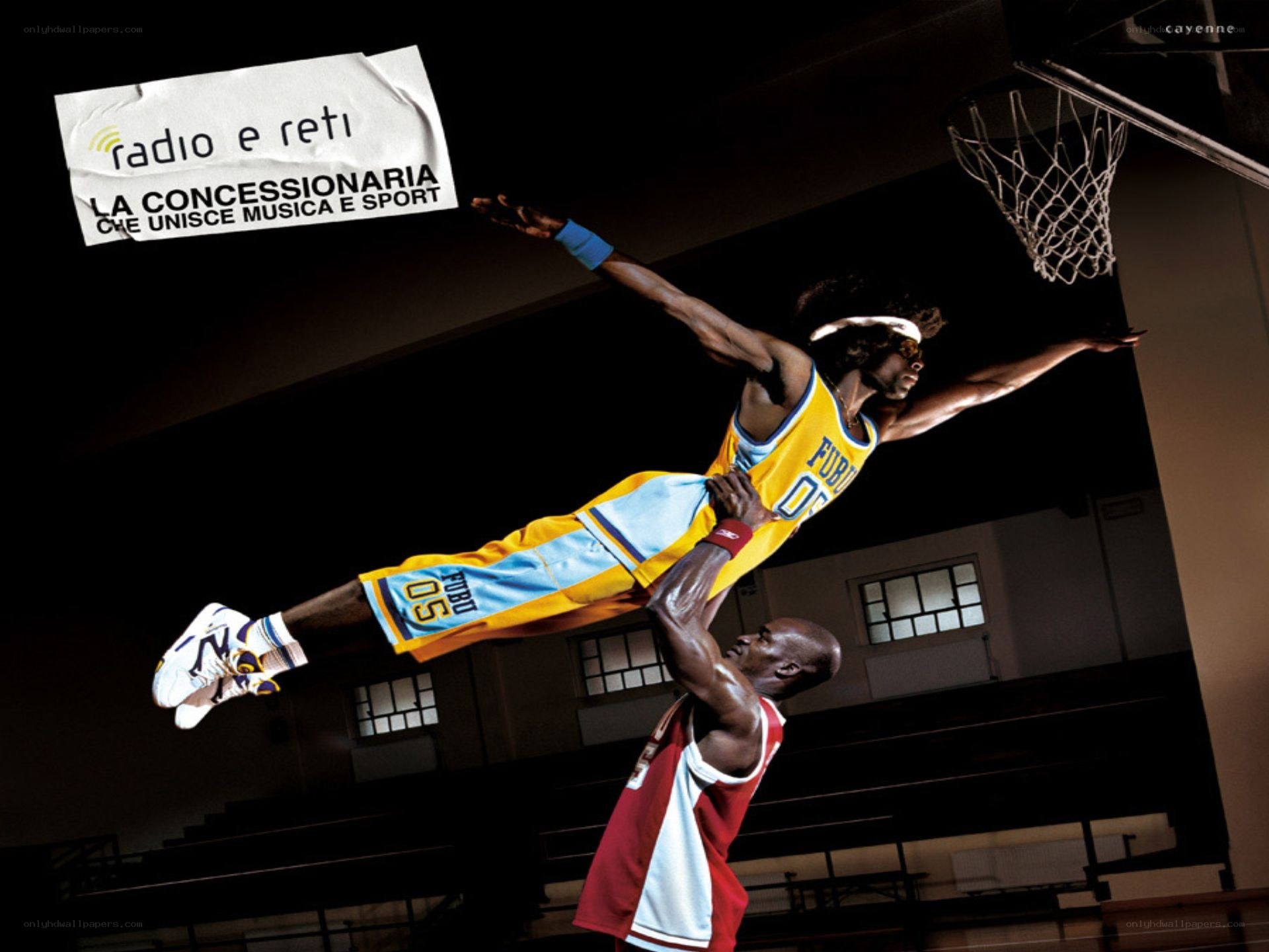 basketball player dunking