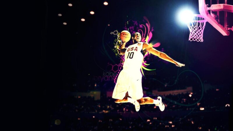 Basketball Player Dunking — Black, Dramatic, Night, Digital Art, Hoop, Crowd