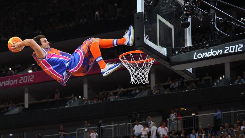 Basketball Player Dunking — Orange