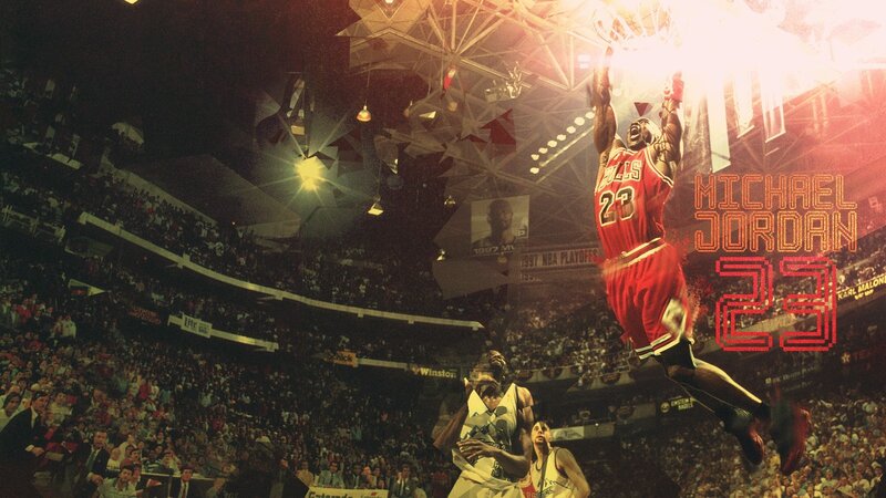 Basketball Player Dunking — Red, Dramatic, Night, Photograph, Crowd