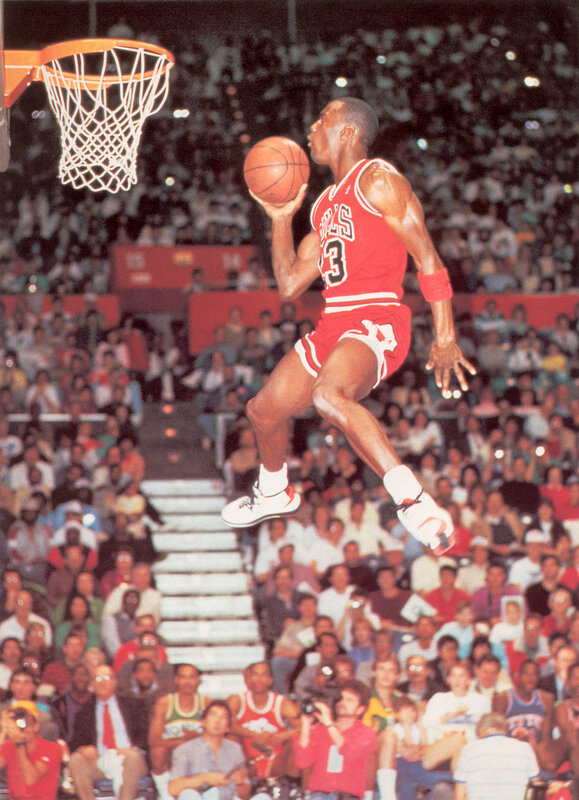 Basketball Player Dunking — Red, Dynamic, Night