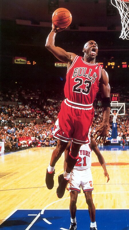 Basketball Player Dunking — Red, Intense, Night, Photograph, Crowd, Basketball Hoop