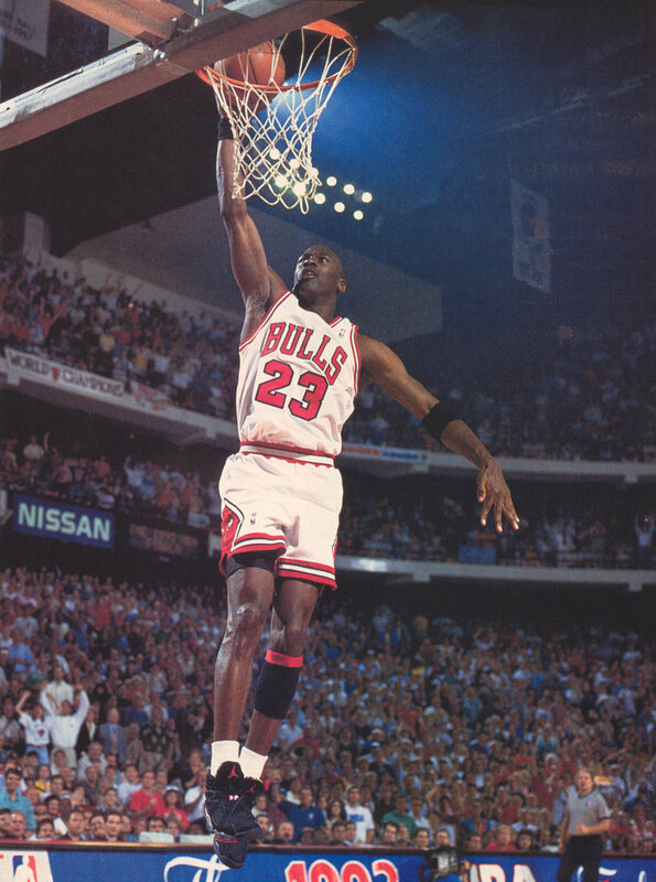 Basketball Player Dunking — White, Dynamic, Night