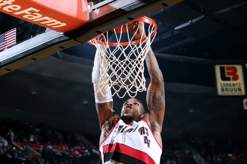 Basketball Player Dunking — White, Intense