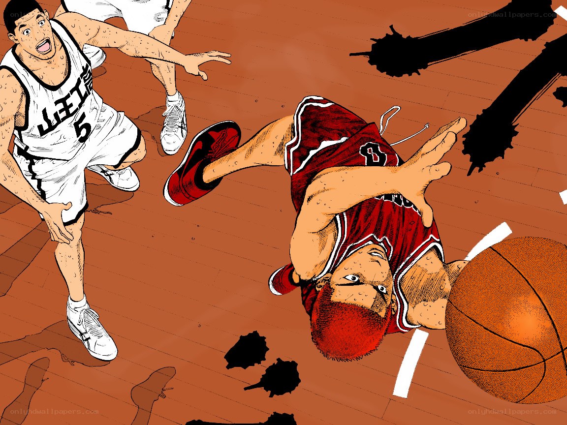 Basketball player falling