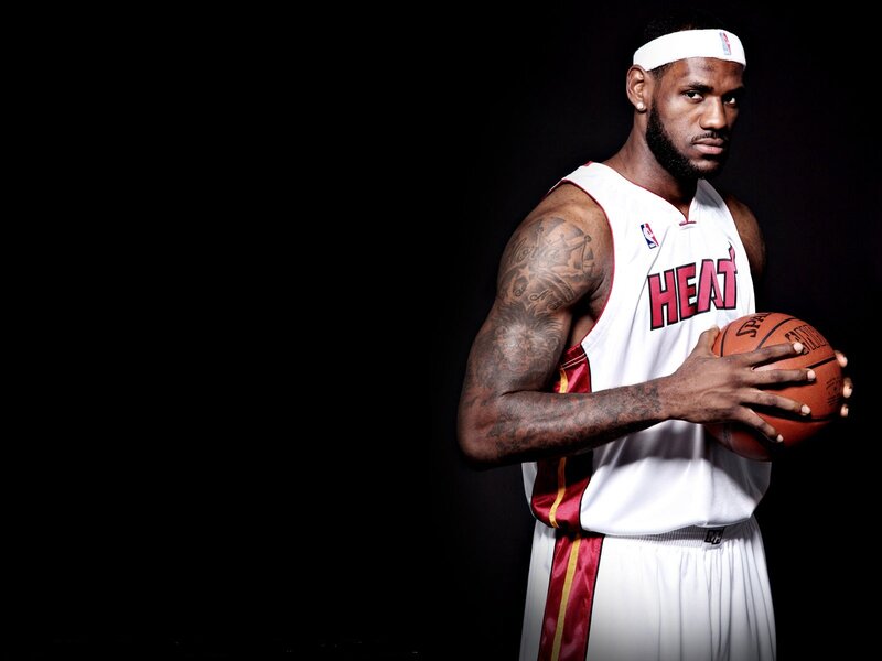 Basketball Player Holding Ball — Black, Dramatic, Photograph, Headband, Tattoos, White