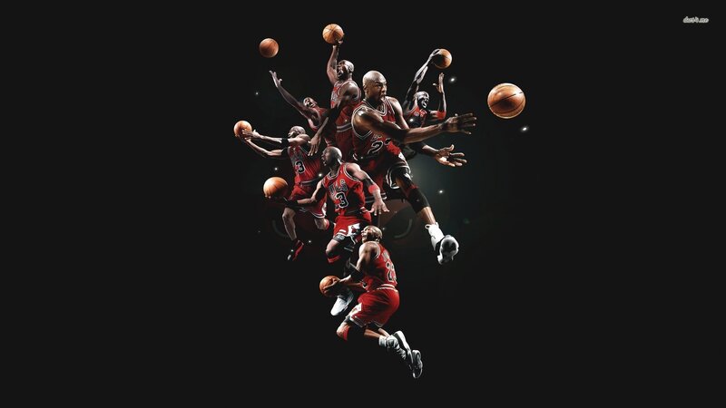 Basketball Player in Action — Black, Dynamic, Digital Art