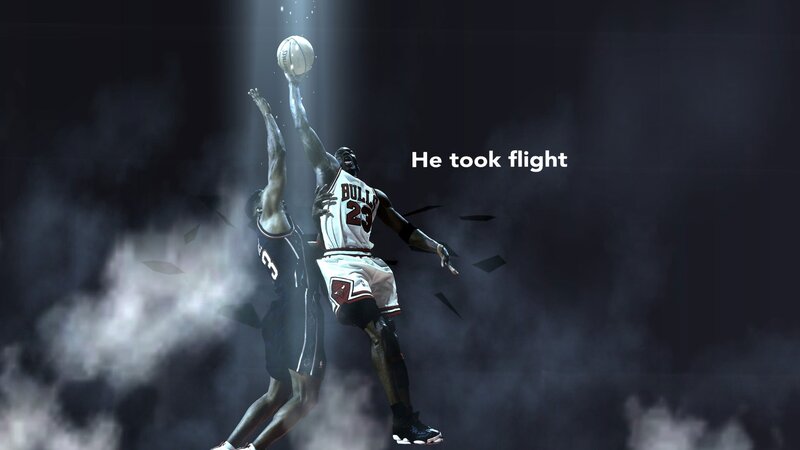basketball player in flight