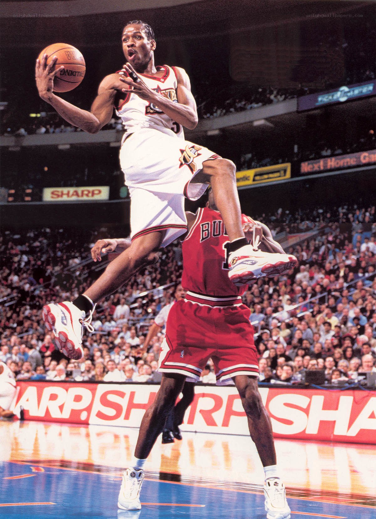 basketball player in mid-air