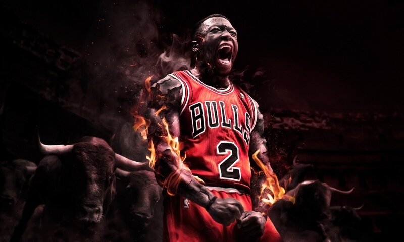 Basketball Player in Red Jersey — Dramatic, Night