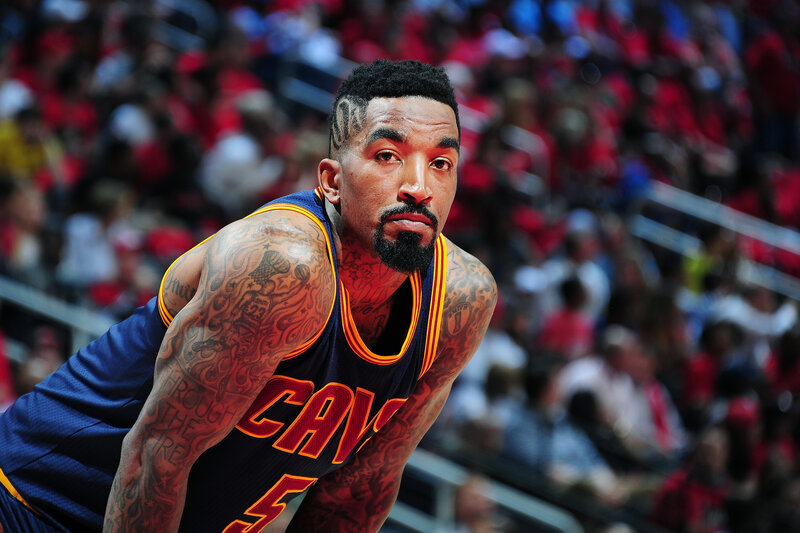 Basketball Player in Uniform — Blue, Intense, Photograph, Tattoos
