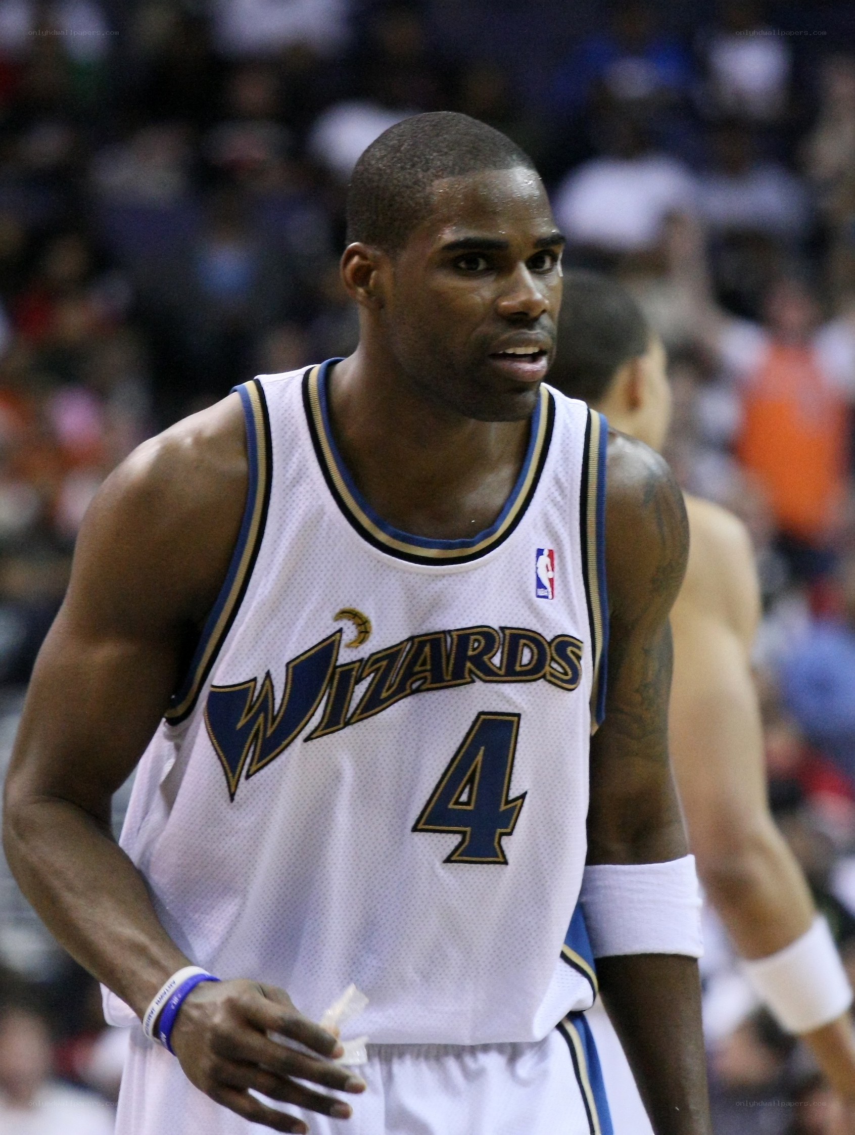 Basketball player in Wizards jersey