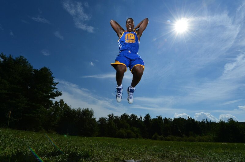 Basketball Player Jumping — Blue, Dramatic, Afternoon, Photograph, Sky