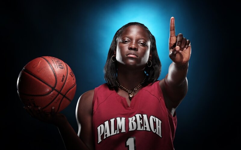 basketball player pointing up