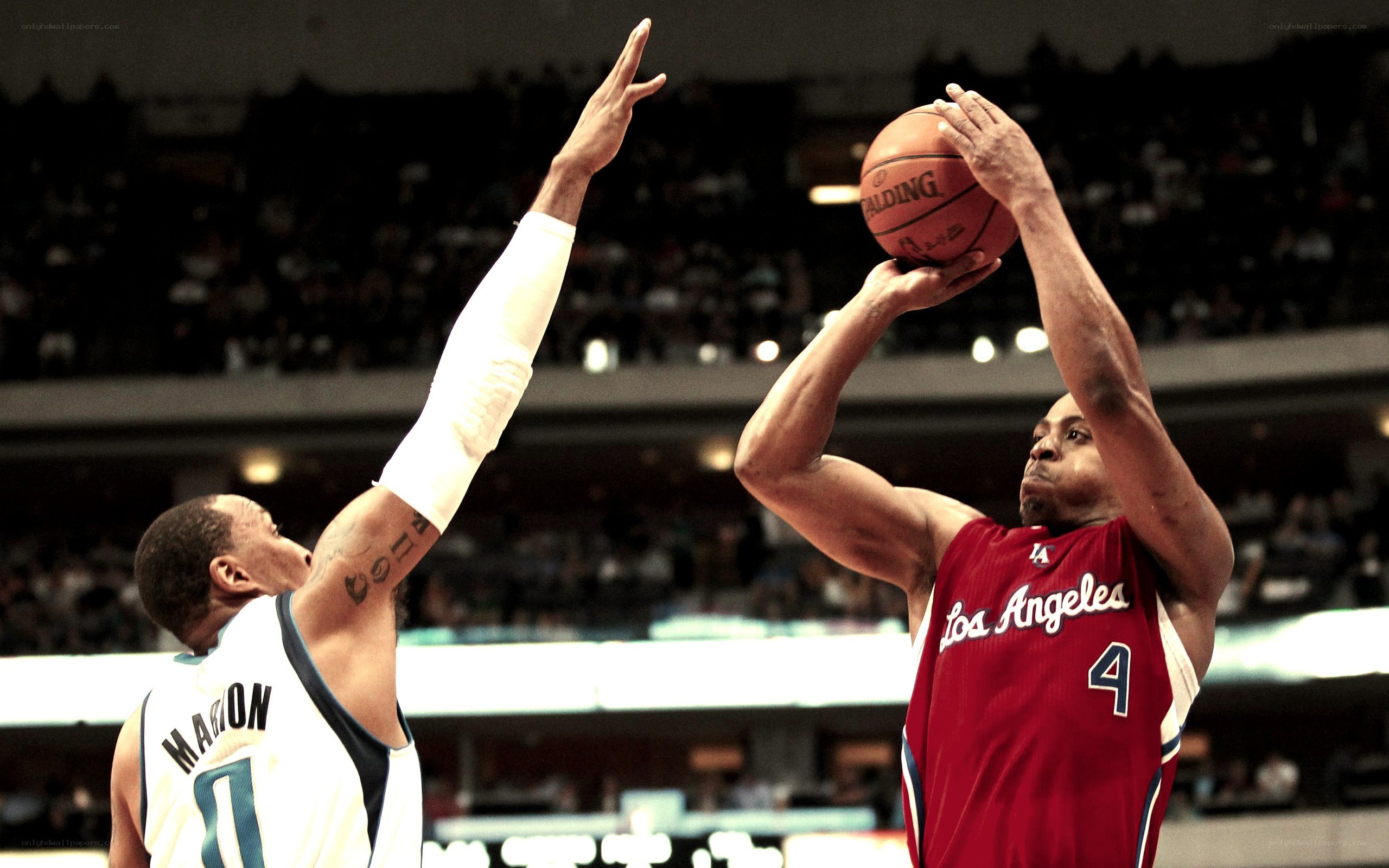 Basketball player shooting