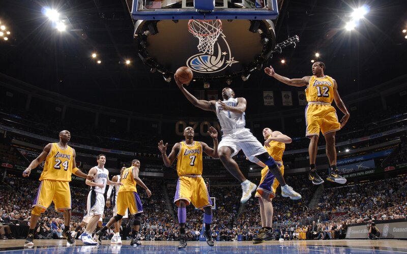 Basketball Player Shooting — Yellow, Intense