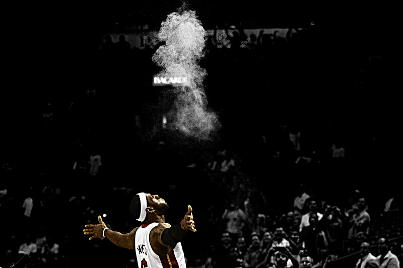 Basketball Player Throwing Powder