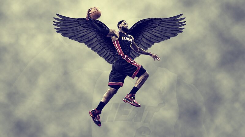 basketball player with angel wings