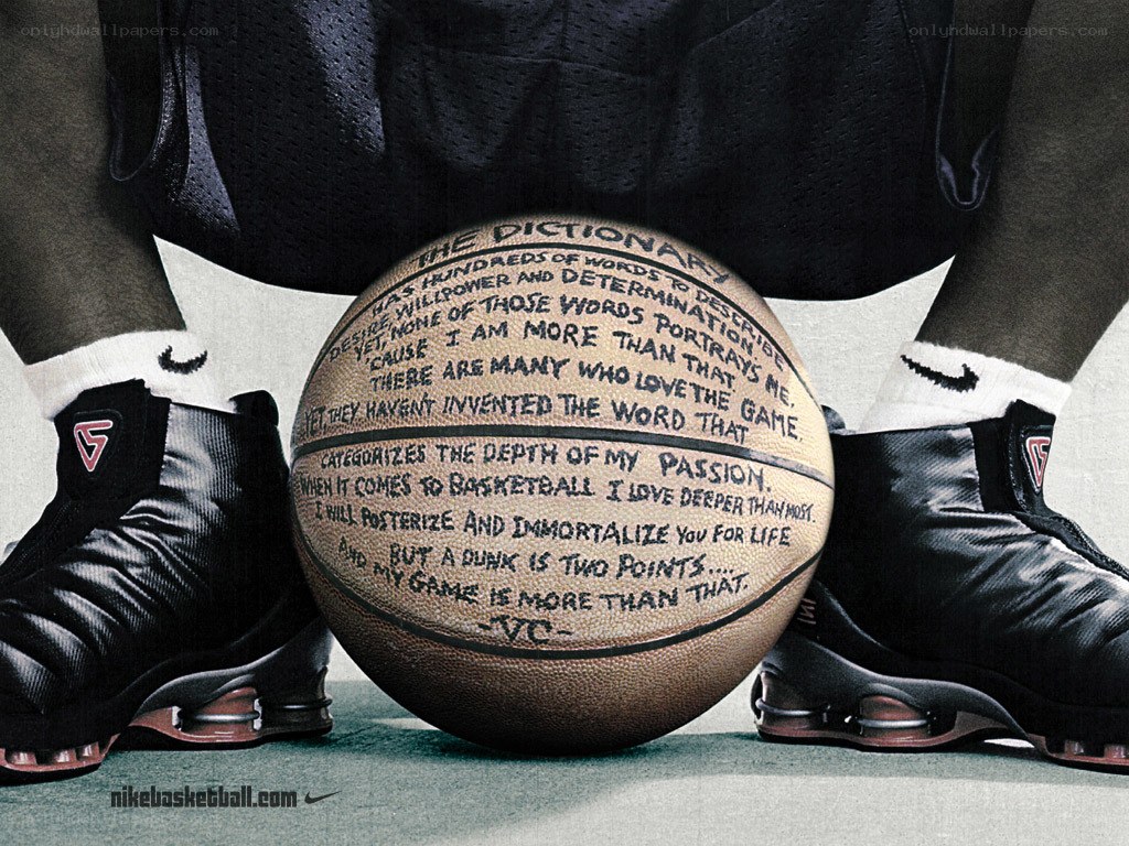 Basketball player with quote ball
