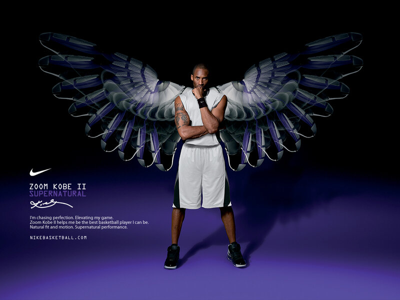 Basketball Player with Wings — Purple, Dramatic, Digital Art