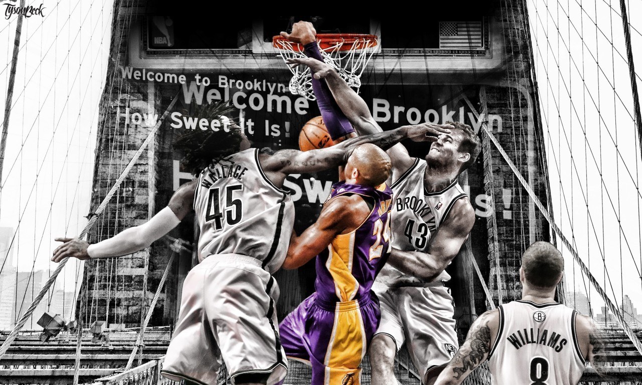 basketball players at brooklyn bridge