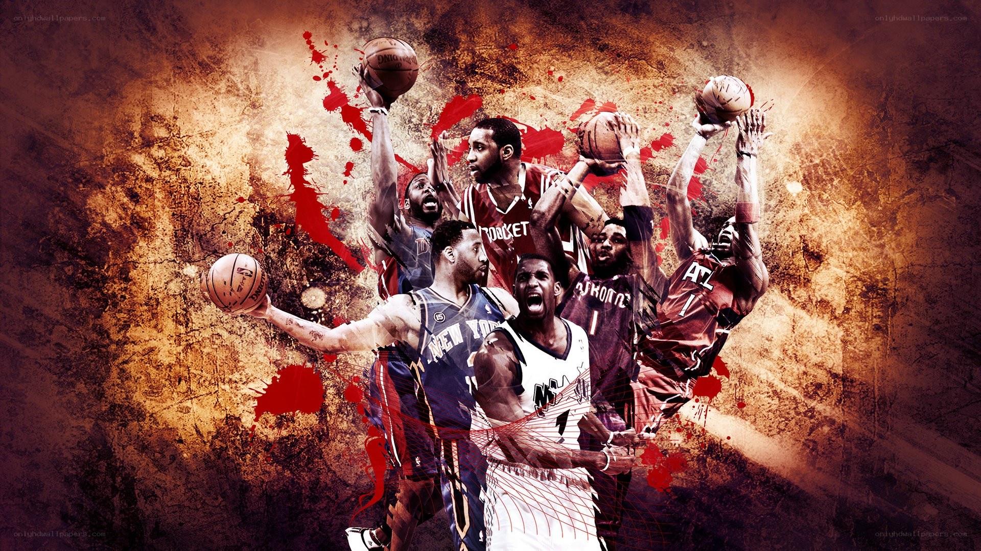 basketball players collage