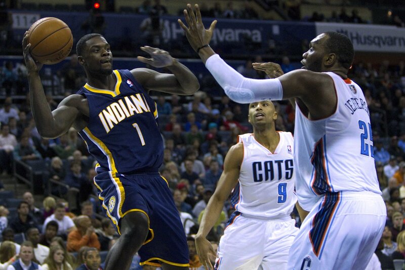 Basketball Players in Action — Blue, Intense