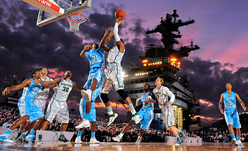 Basketball Players in Action — Purple