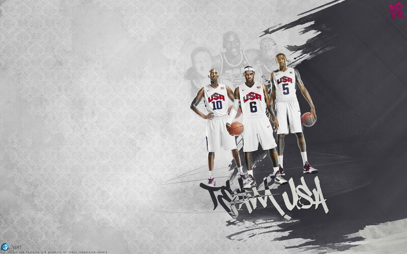 Basketball Players in USA Uniforms