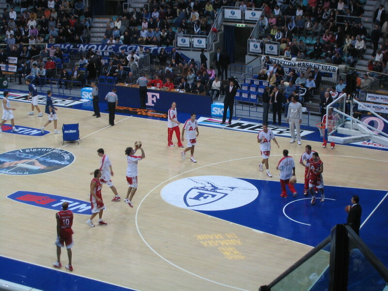 Basketball Players on Court — Blue